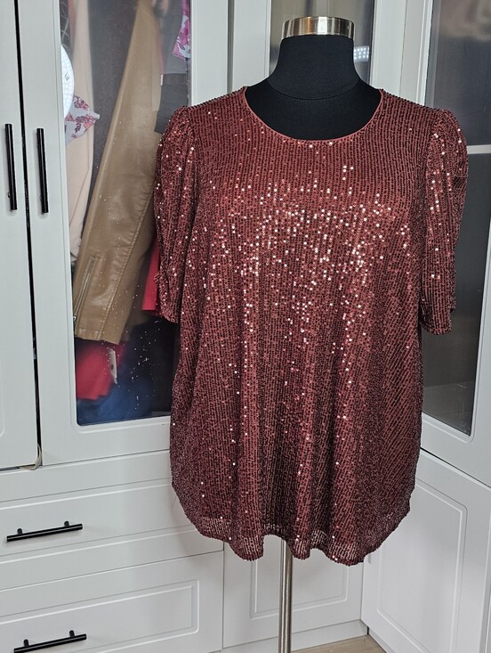 torrid Tops - Torrid rust sequin blouse size 3